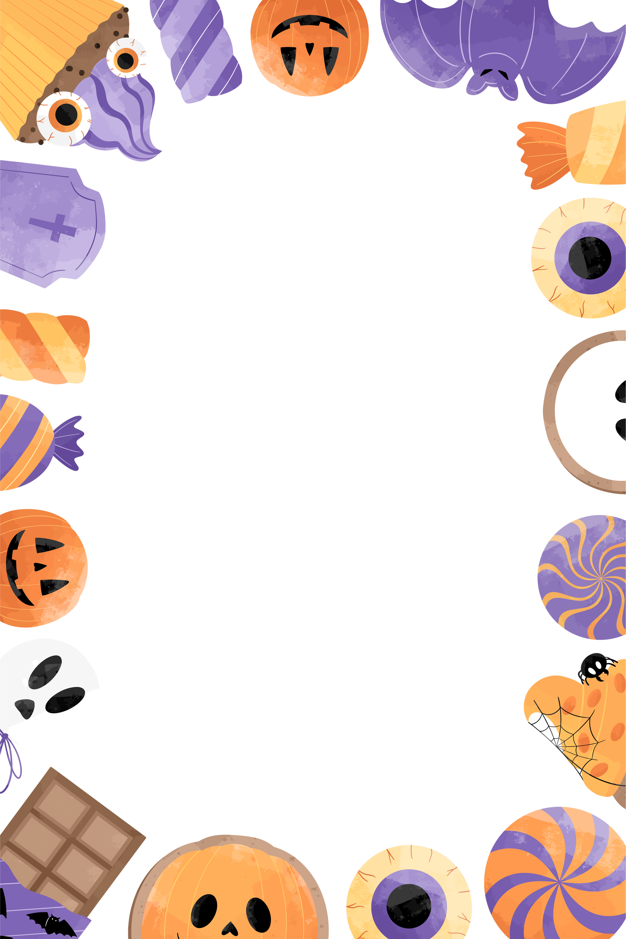 Halloween Candy Frame Background