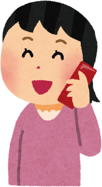 Illustration of a Smiling Woman Talking on a Mobile Phone